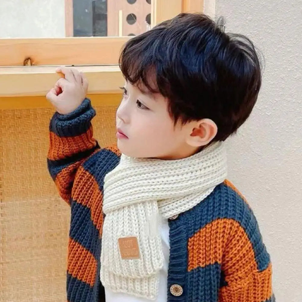 Kids Knitted Winter Scarf Thick Warm Casual Accessory