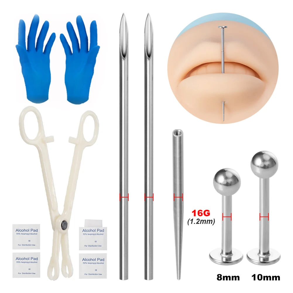 Body Jewelry Piercing Kit Surgical Steel Tools