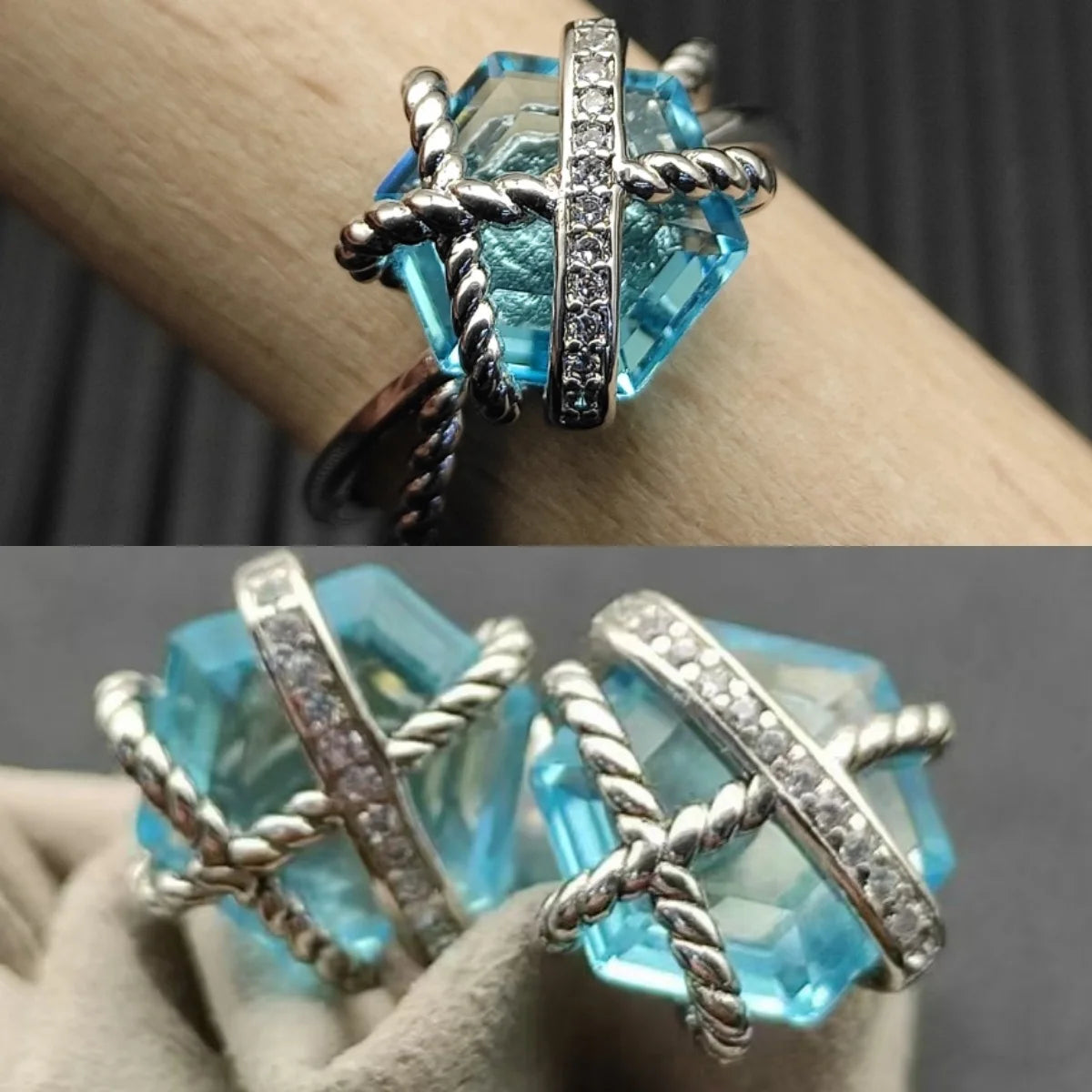 Earrings And Ring Set Silver Gold Plated