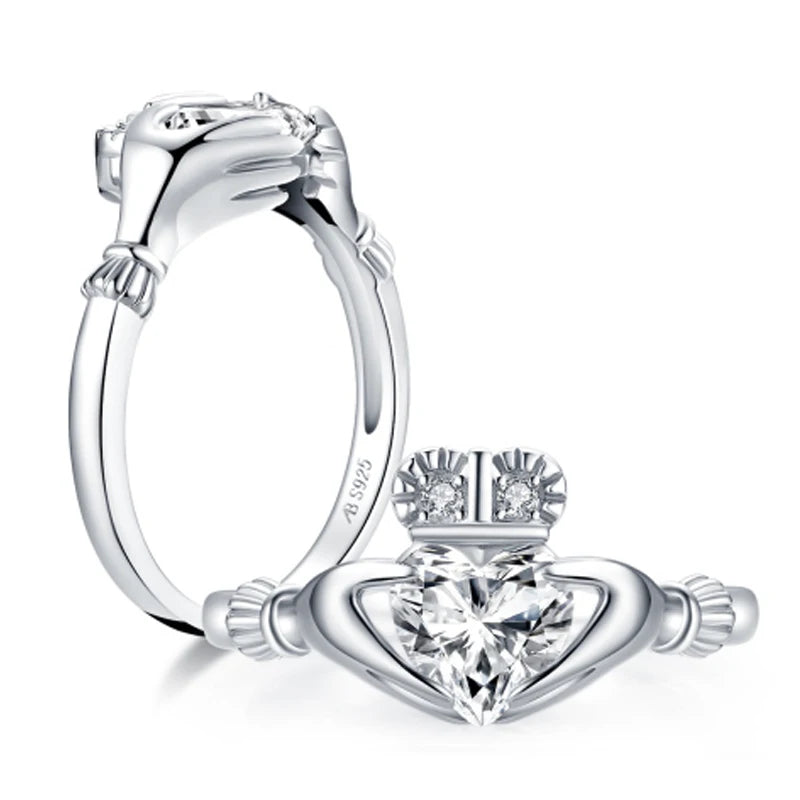 925 Moissanite Engagement Ring Wedding Band
