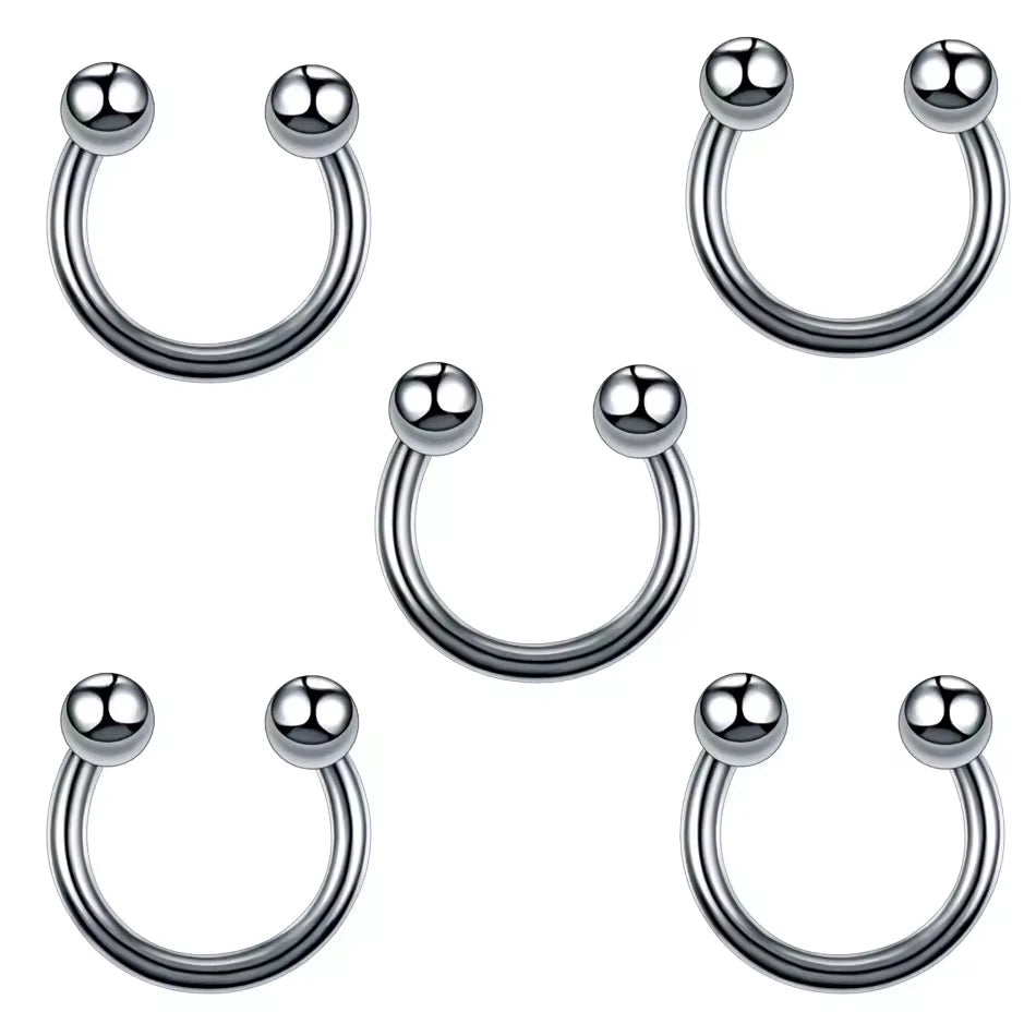 Stainless Steel Body Piercing Jewelry Set Nose Ear Tongue