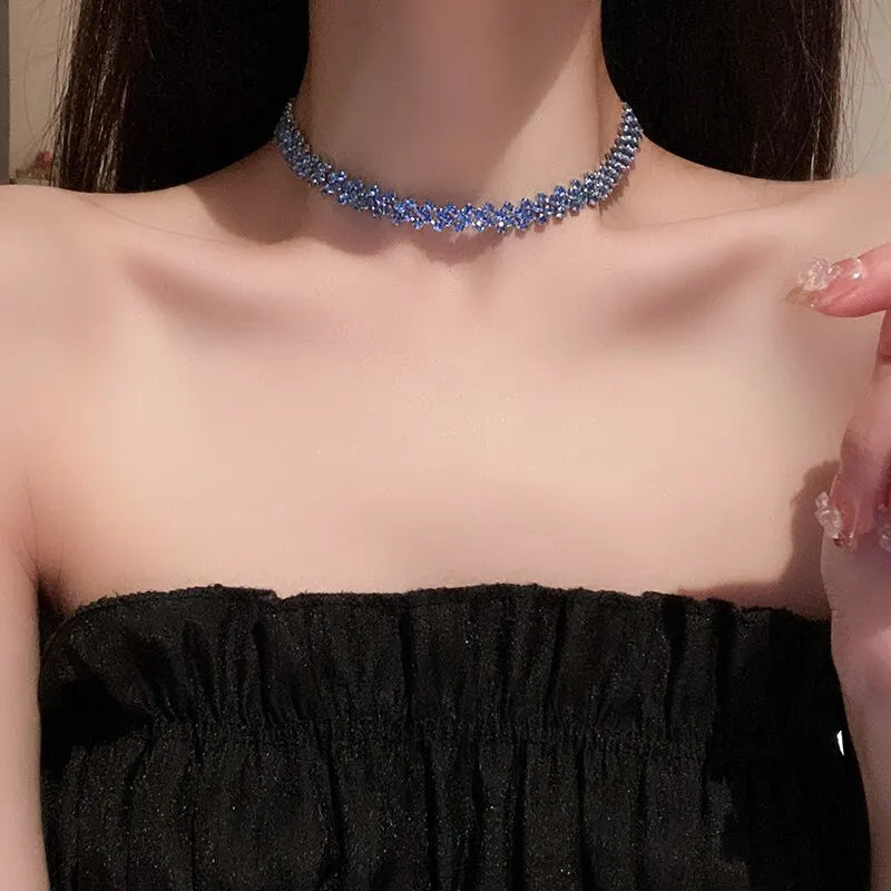 Rhinestone Choker  Geometric Crystal Jewelry