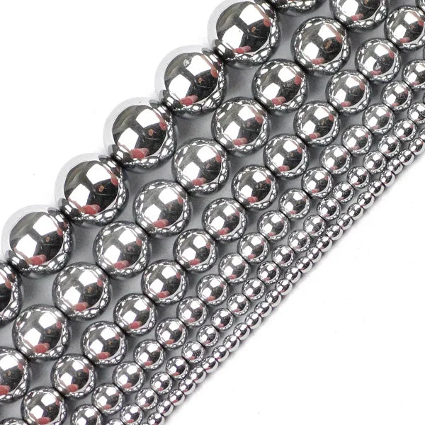 HGKLBB Round Hematite Beads Plated Natural for Jewelry Making DIY