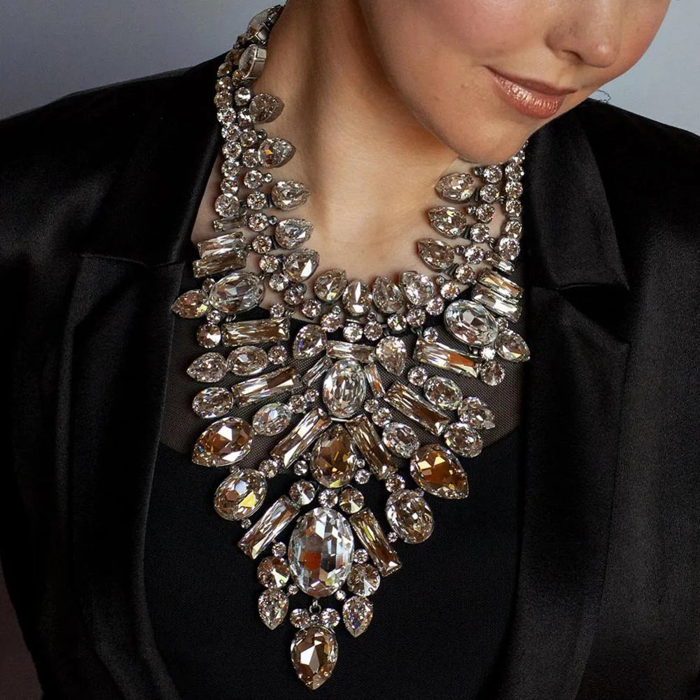 Necklace Choker Rhinestone Geometric Collar