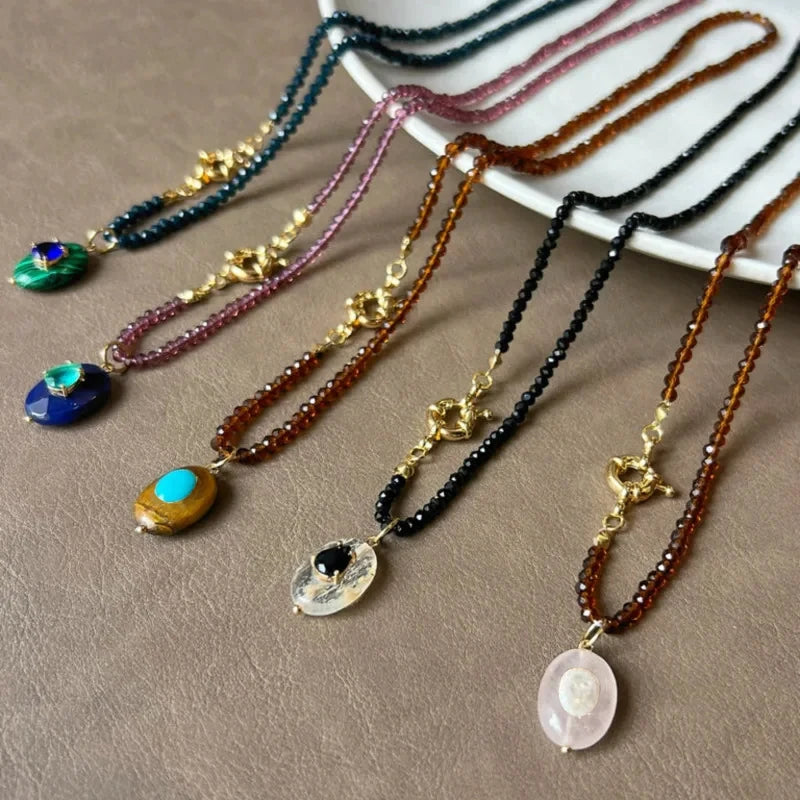 Necklace With Natural Stone Pendant