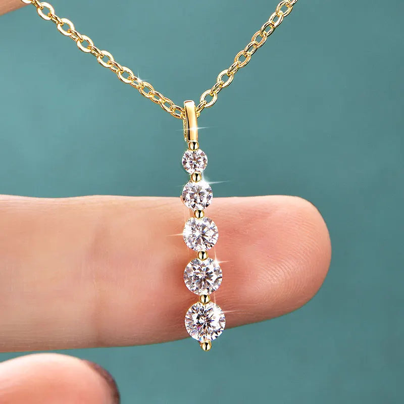 Moissanite Pendant Necklace D VVS1 14K Gold Filled