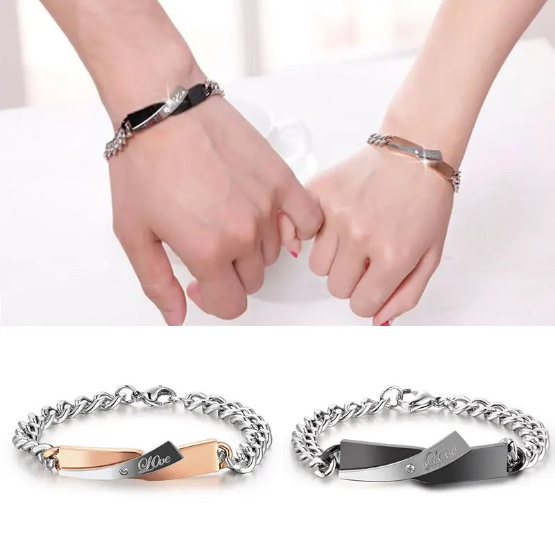 Bracelet Silver Rose Gold Stainless Steel Chain