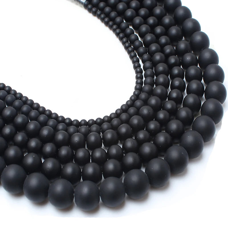 Tanantadiy Matte Agate Onyx Round Beads For Jewelry Making