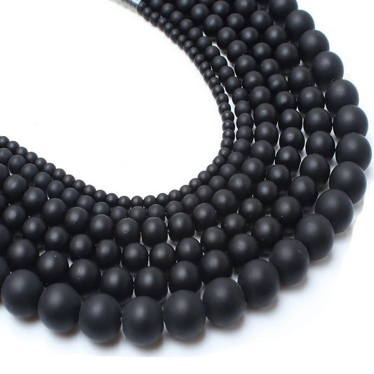 Tanantadiy Matte Agate Onyx Round Beads For Jewelry Making