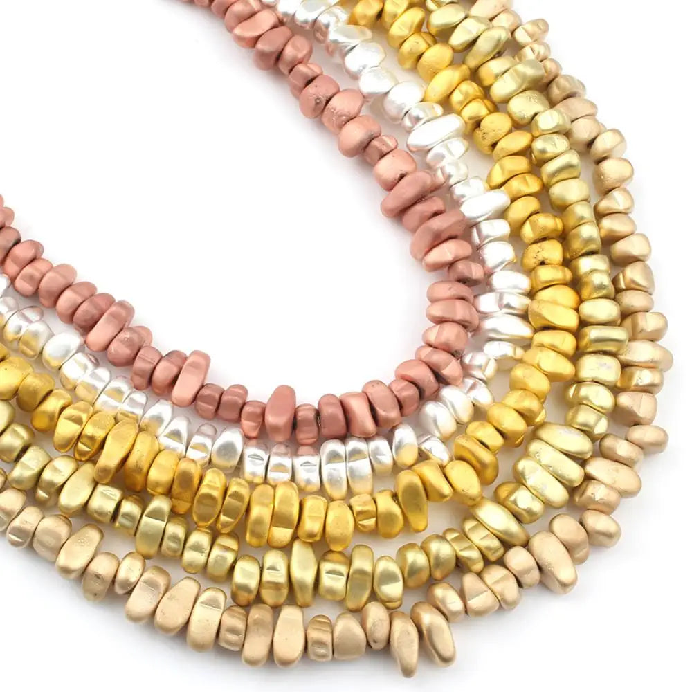 TANANTA Gold Plated Hematite Loose Spacer Beads for Jewelry Making