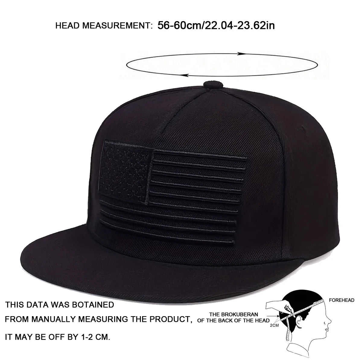 Hat Adjustable Strapback US Flag