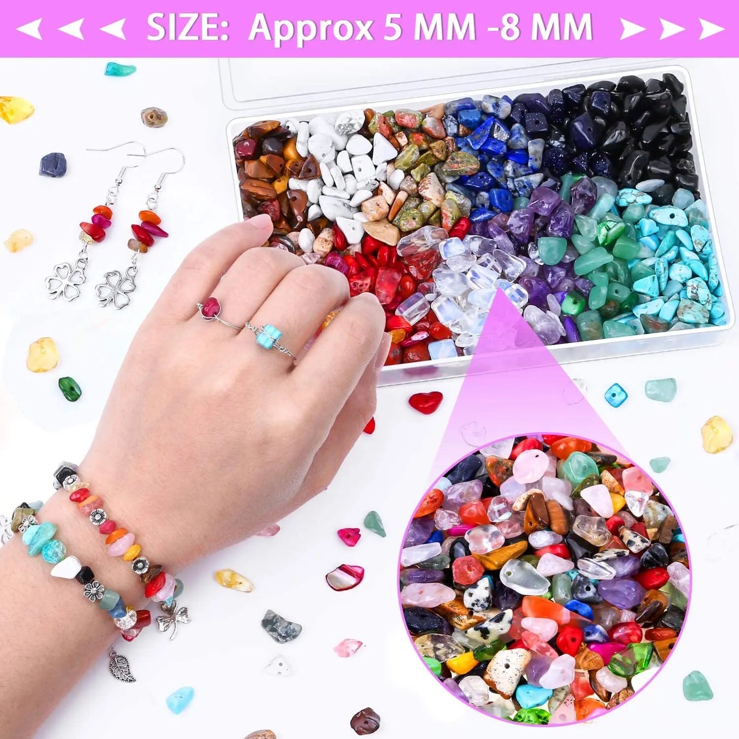 Natural Stone Chips Beads Irregular Gravel For Jewelry Making