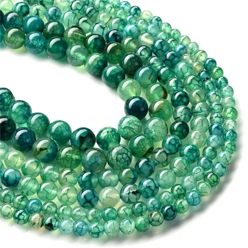 Dragon Agate Round Spacer Beads For Jewelry Making DIY