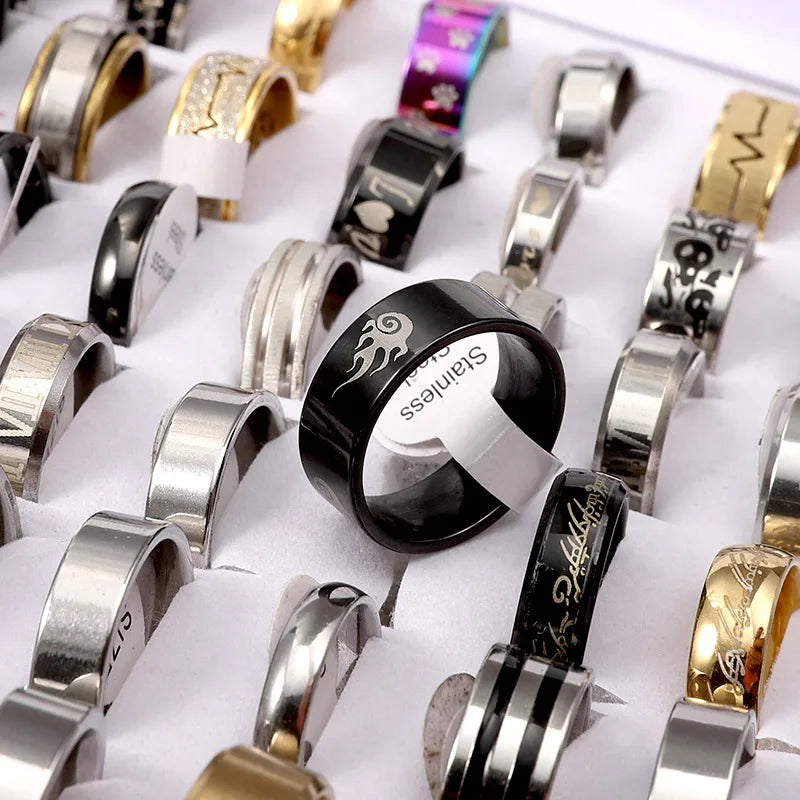 Stainless Steel Love Stripe Rings Fashion Jewelry Gift