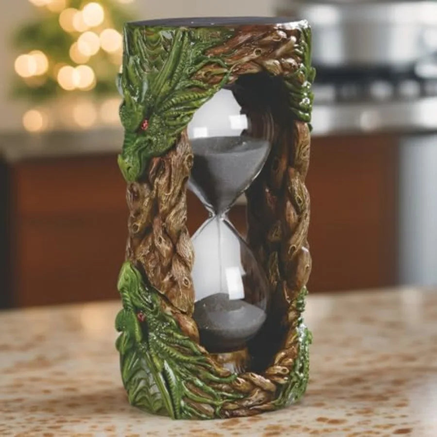 Dragon Hourglass Statue Ornament Hand Painted