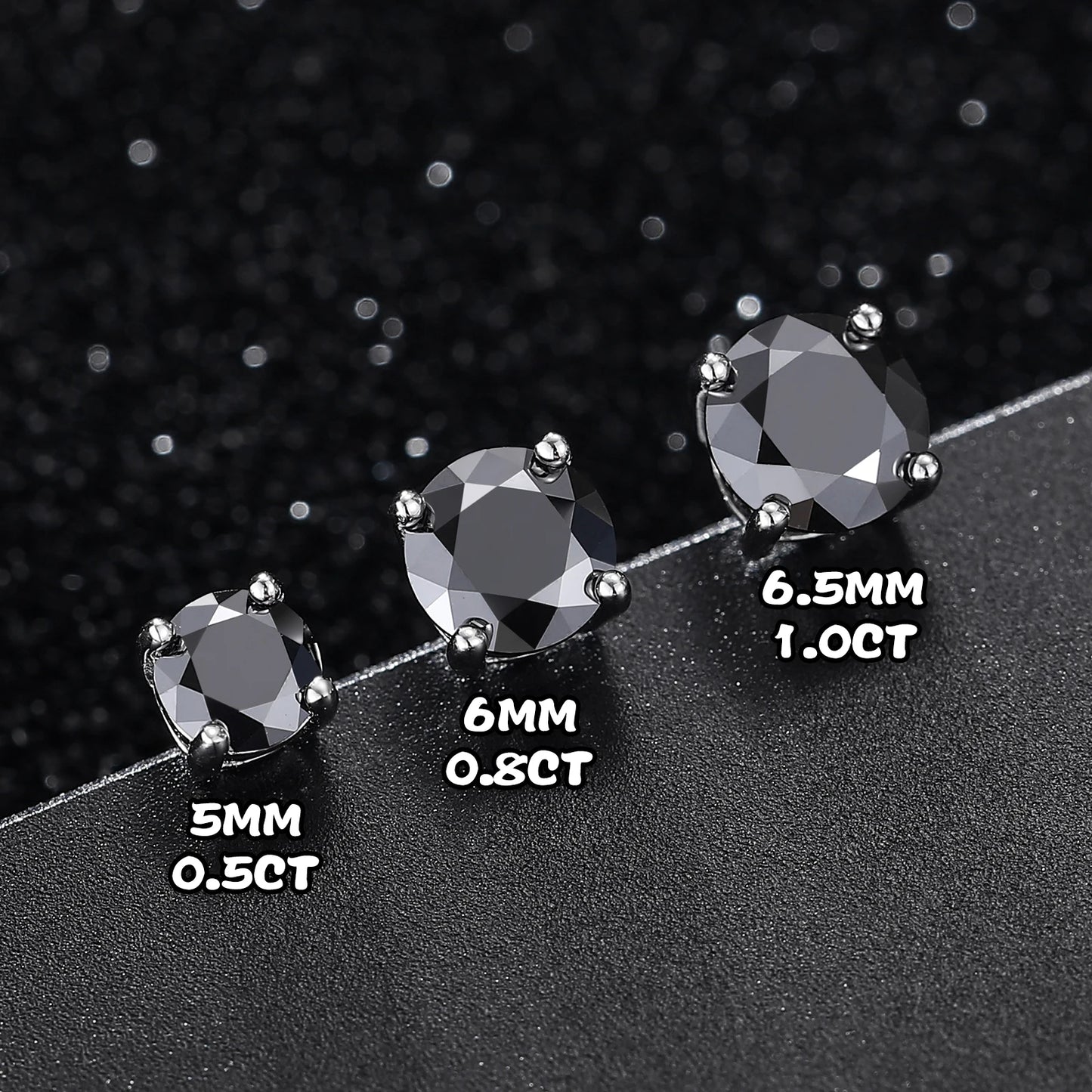 Earrings Moissanite Stud  925 Sterling Silver
