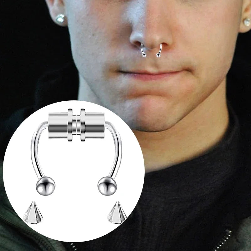 Nose Ring Hoop Magnetic Clip Non Piercing Jewelry