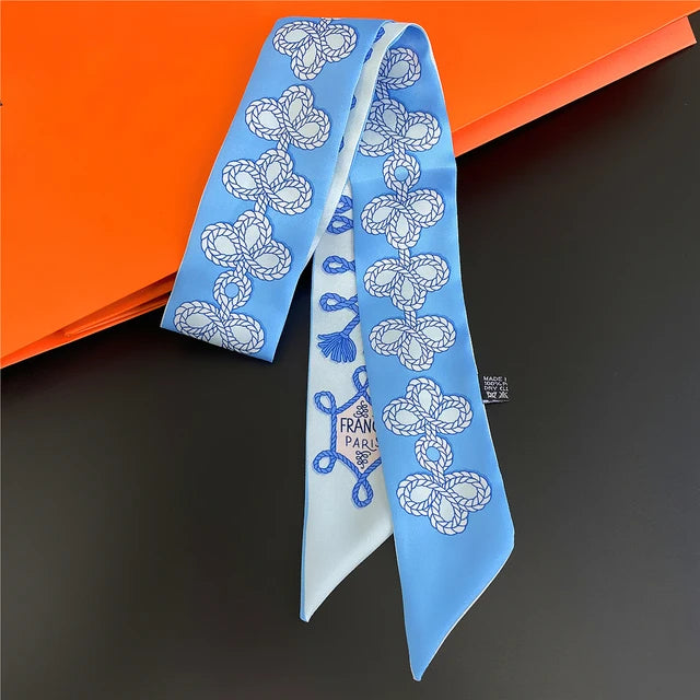 Scarf Skinny Plaid Silk Accessory