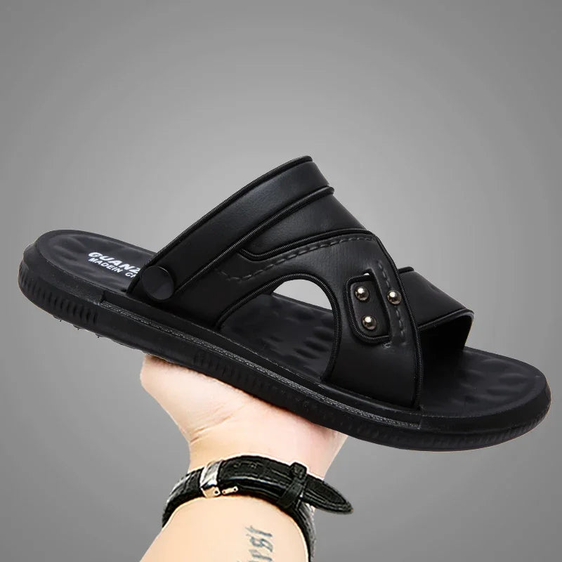 WIENJEED Mens Sandals Open Toe Flat Casual Outdoor Walking Shoes