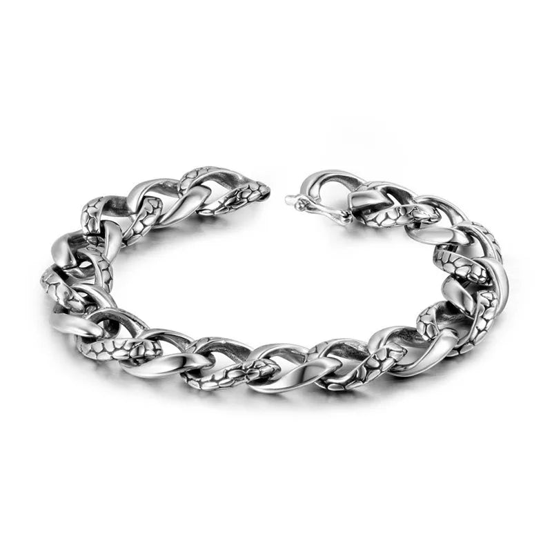 CE168 Titanium Steel Gothic Snake Pattern Retro Bracelet