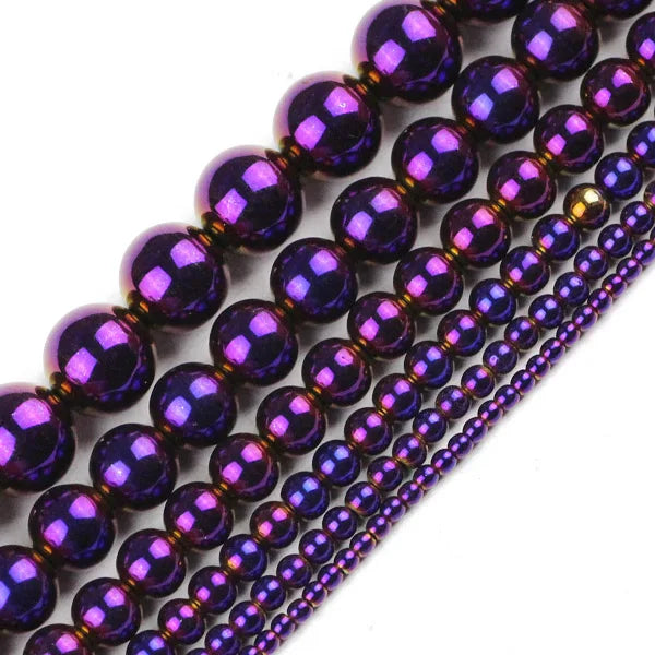 HGKLBB Round Hematite Beads Plated Natural for Jewelry Making DIY