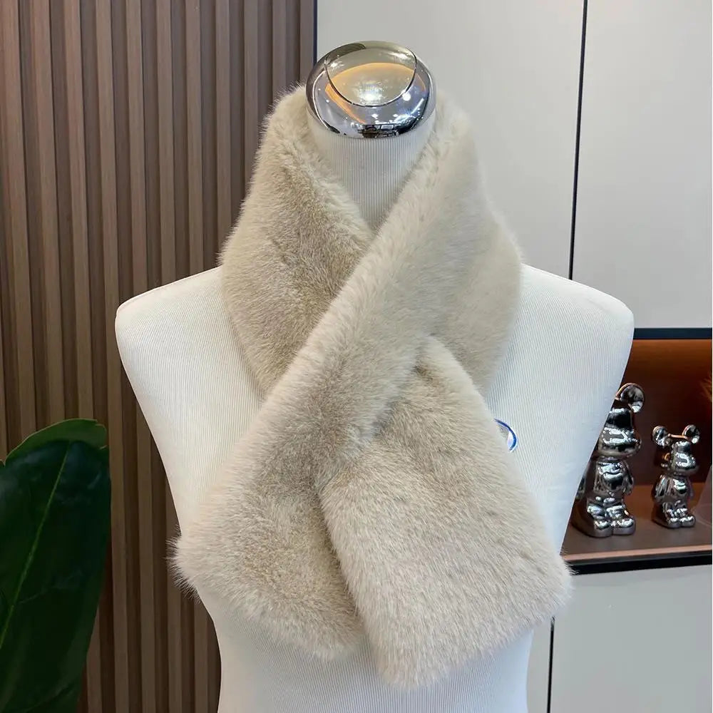 Rabbit Fur Shawl Scarf Double Sided Plush