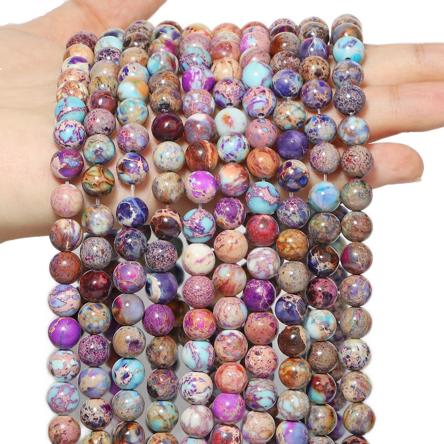 Natural Stone Round Beads Yooperlite Fire Sodalite Loose Spacer Beads