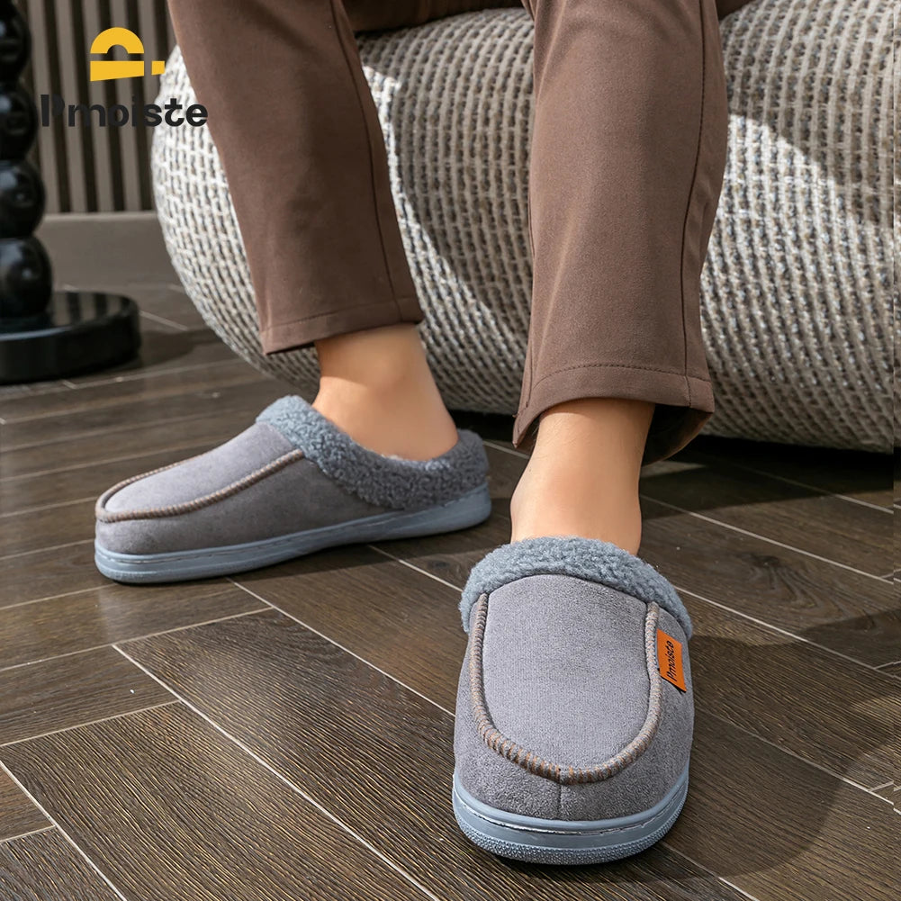 Men's Suede Slippers With Memory Foam Cushion And TPR Sole