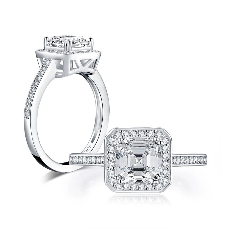 925 Moissanite Engagement Ring Wedding Band