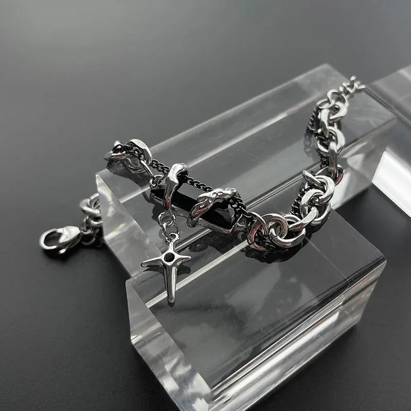 Bracelet Stainless Steel Zircon Star Chain Bracelet