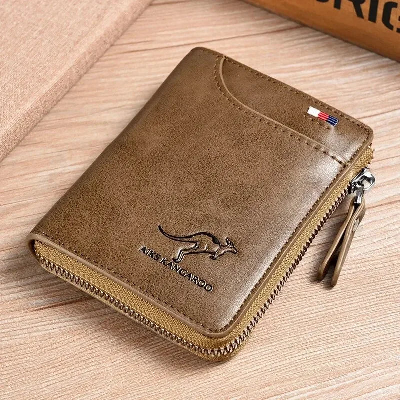 Leather Wallet RFID Zipper Card Holder Purse