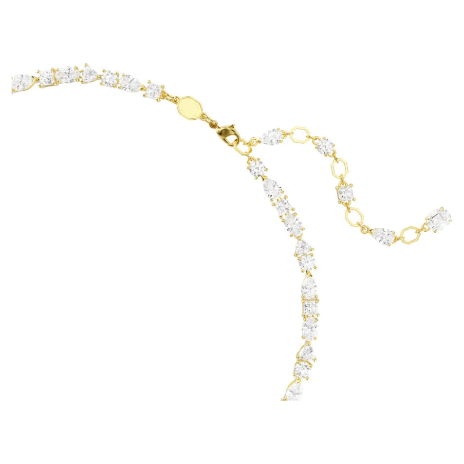 Crystal Pendant Necklace Mixed Cut Silver Gold Plated