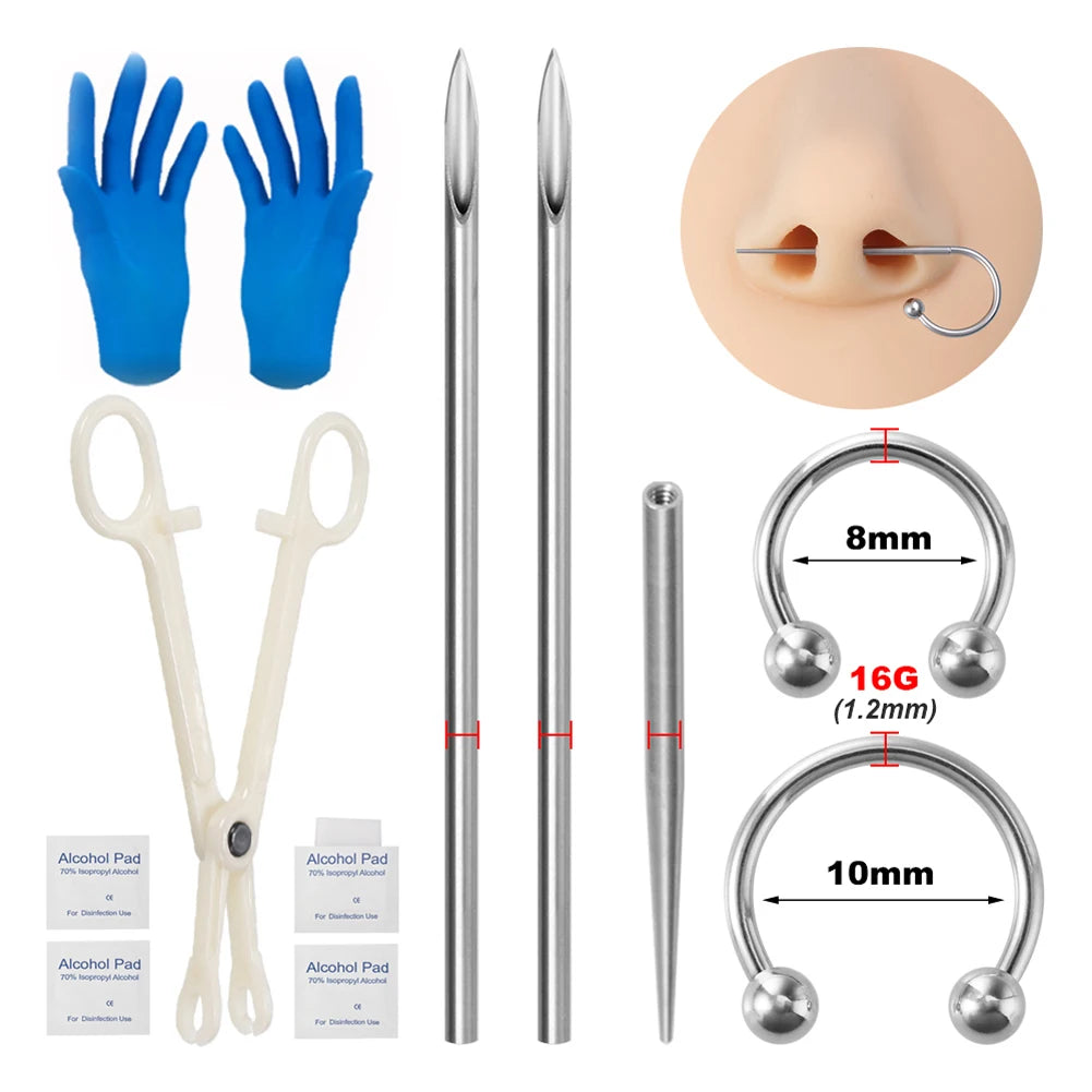 Body Jewelry Piercing Kit Surgical Steel Tools