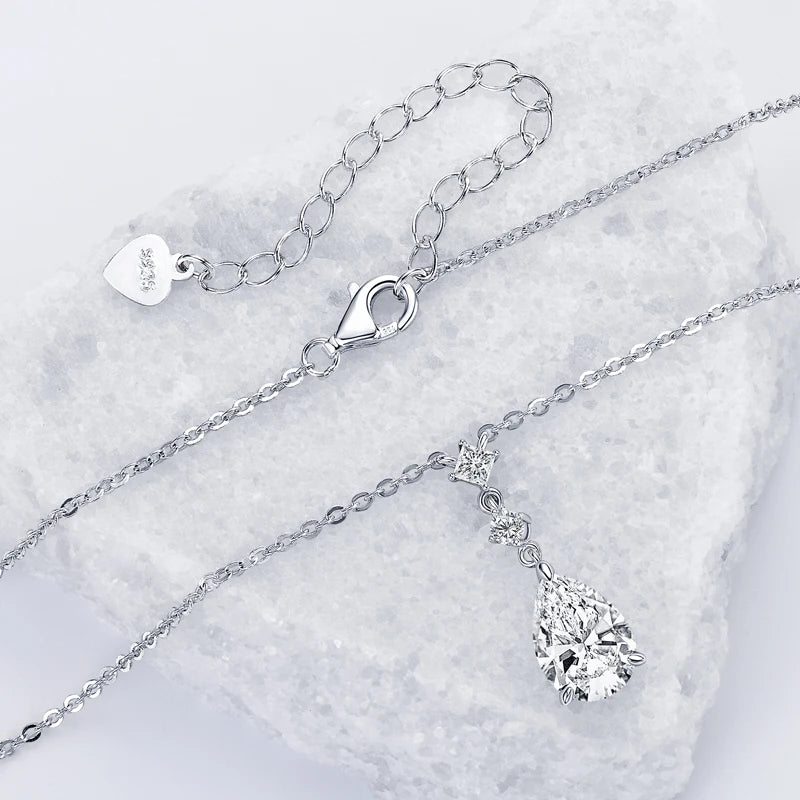 Necklace Waterdrop 925 Sterling Silver Moissanite Pendant