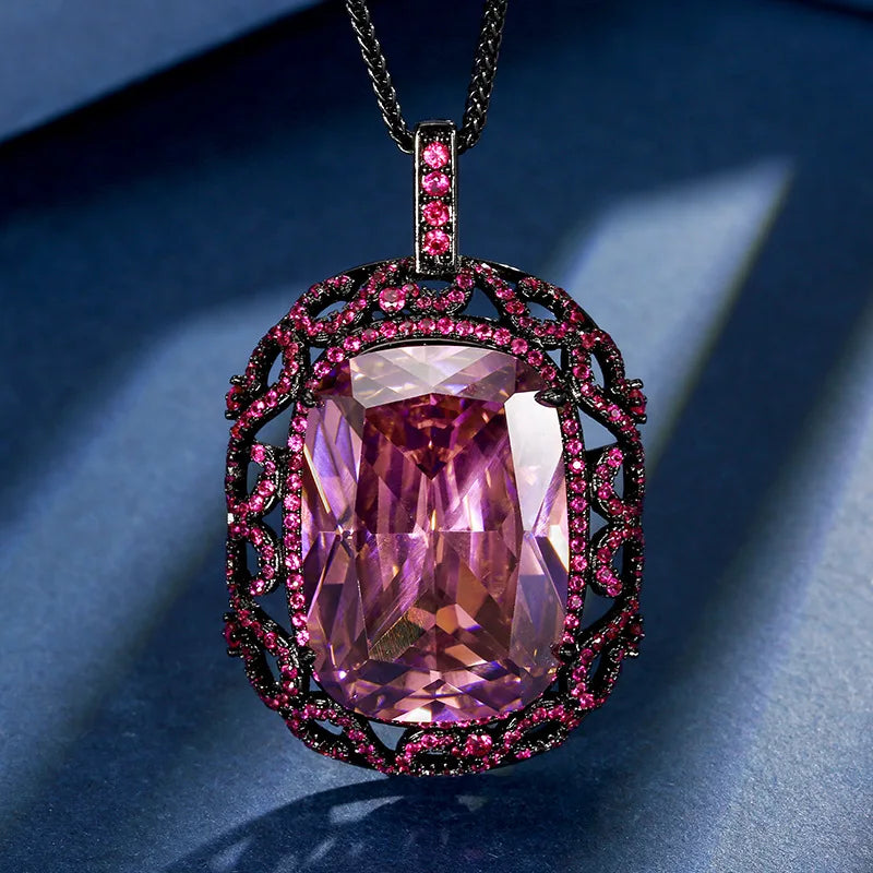 Copper Bottom Gold Plated Pendant Necklace With Zircon