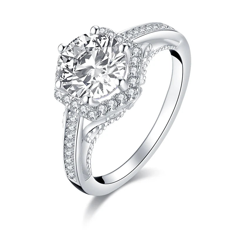 925 Moissanite Engagement Ring Wedding Band