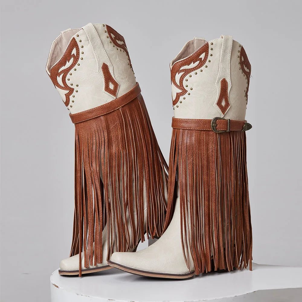 Women's Embroidered Western Boots Vintage