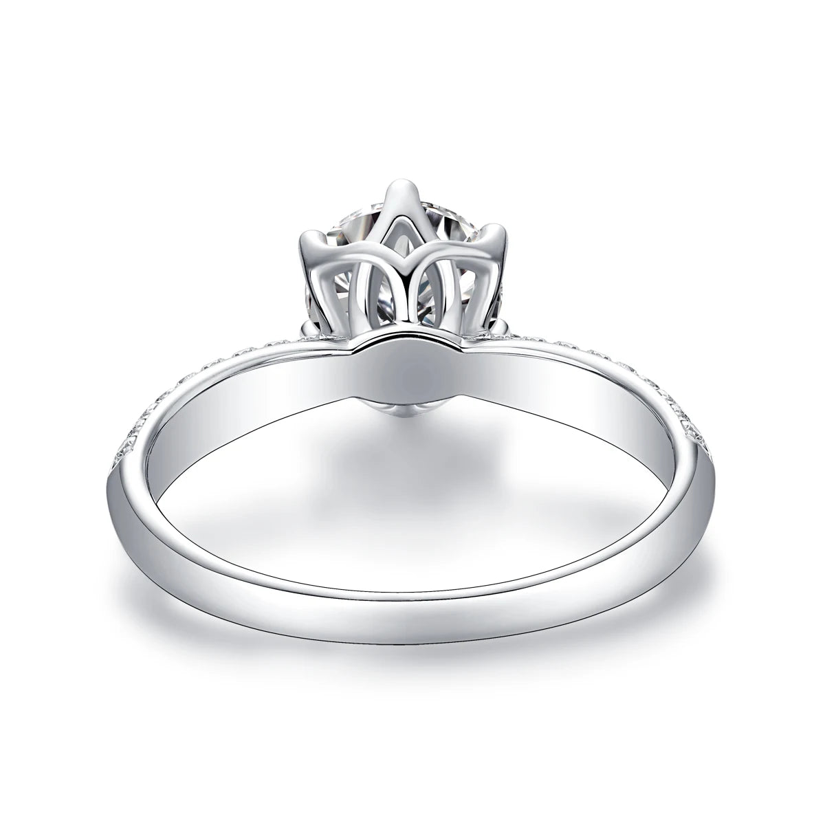 Moissanite Ring 925 Sterling Silver