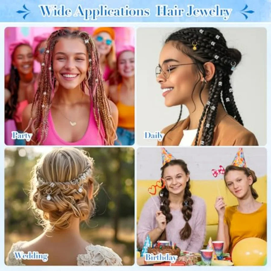 Hair Jewelry For Braids And Dreadlocks Accessories Metal Cuffs Clips