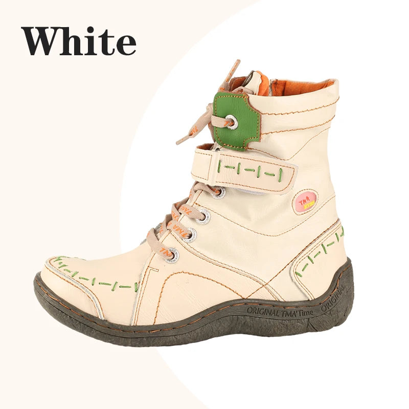 Women Leather Boots Plush Lining