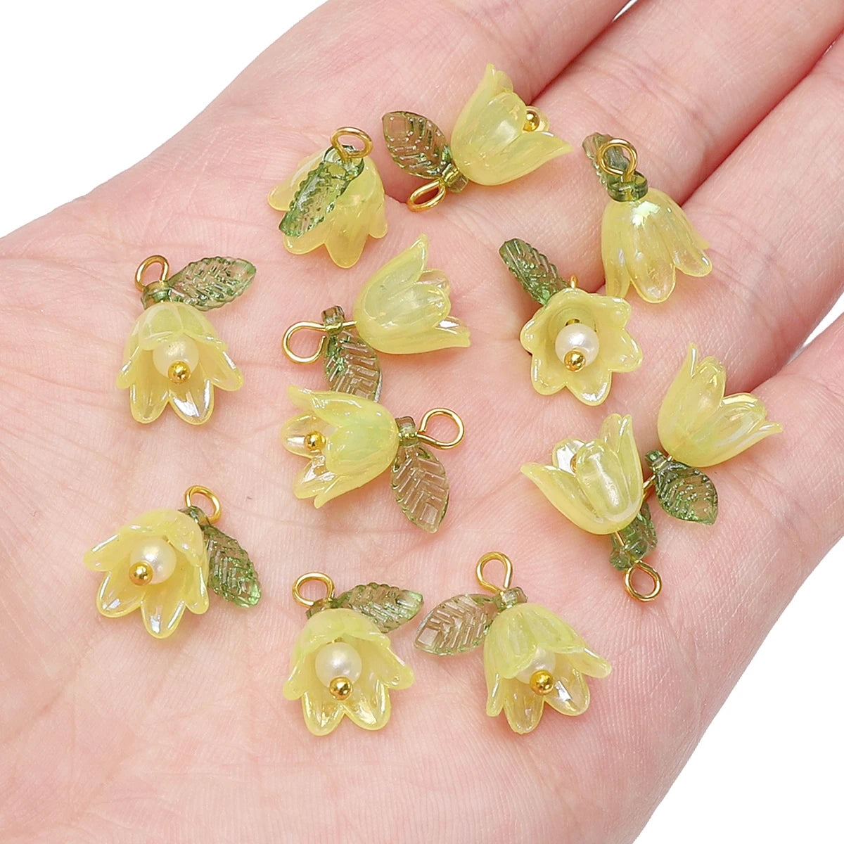 Acrylic Lily of the Valley Flower Bud Beads for Jewelry