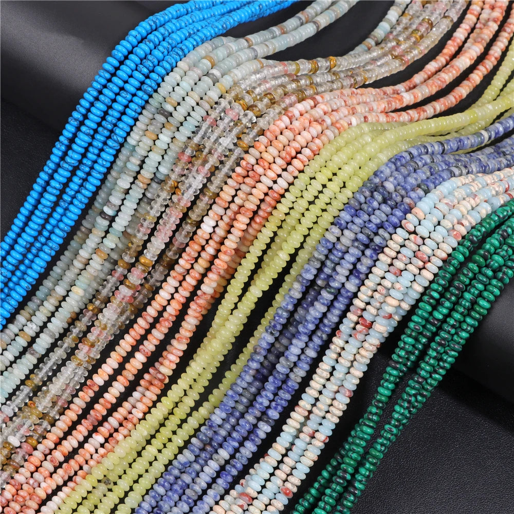Natural Stone Abacus Shaped Disc Beads For Jewelry Making