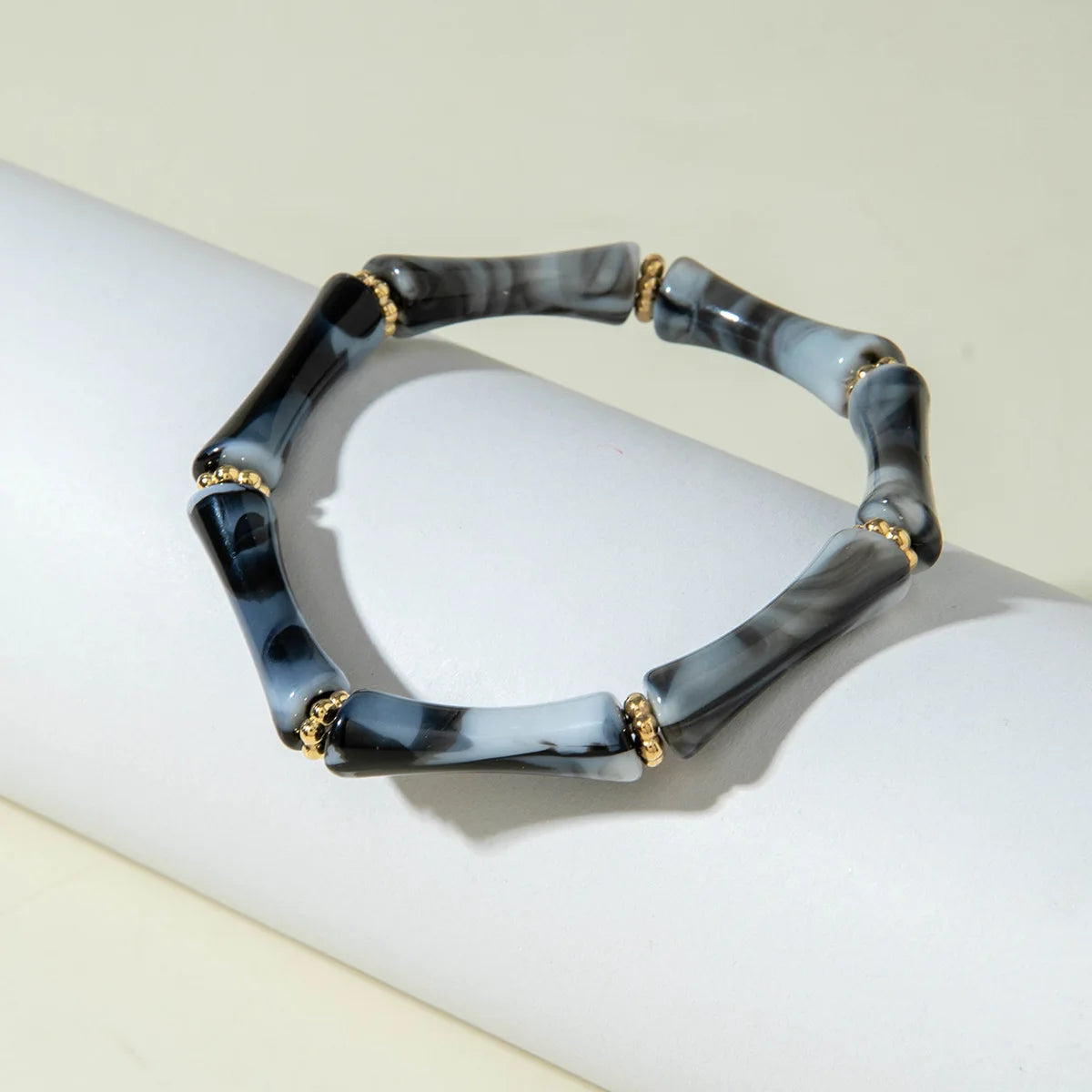 Bracelet Bamboo Tube Elastic Beaded
