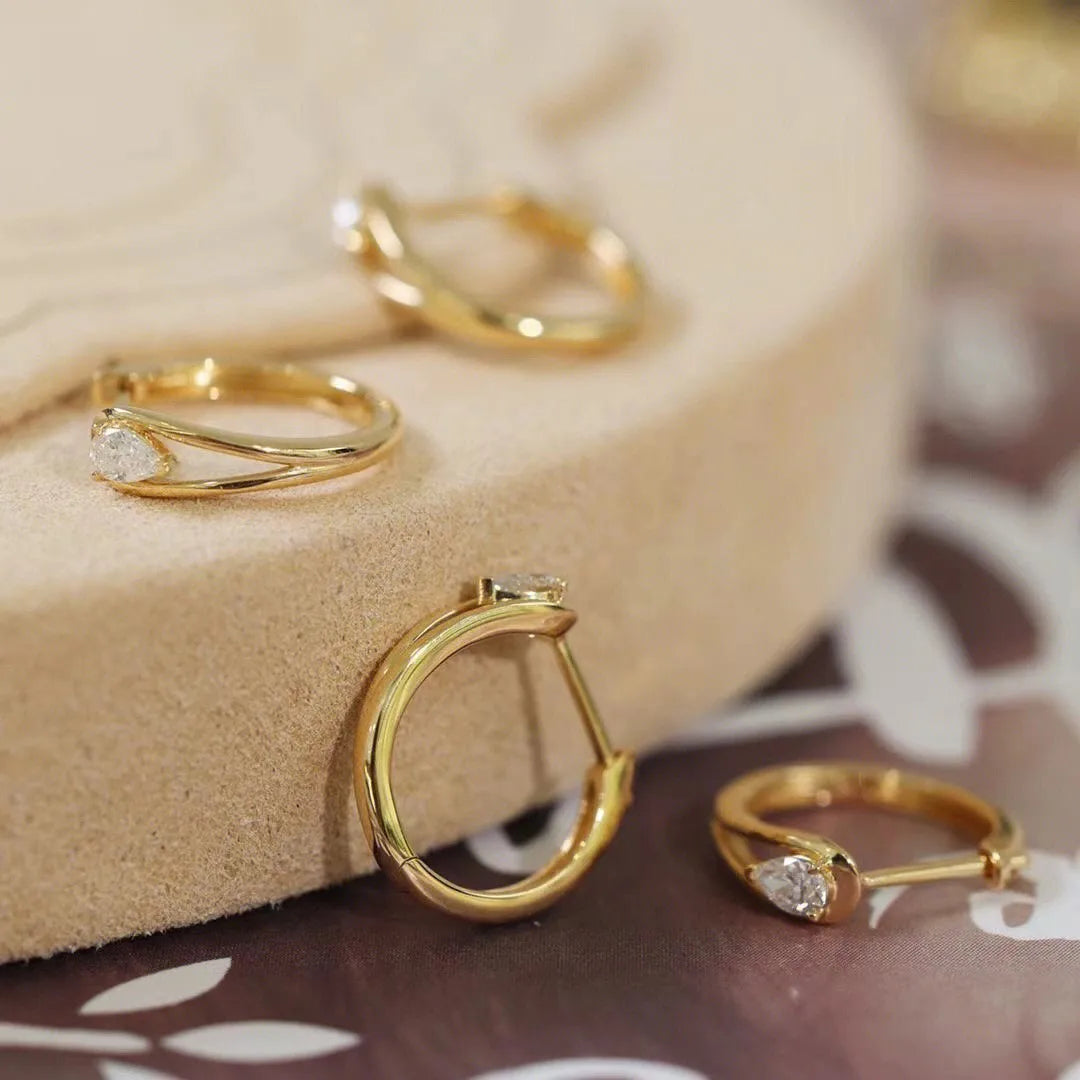 Earring Zircon Gold Plated