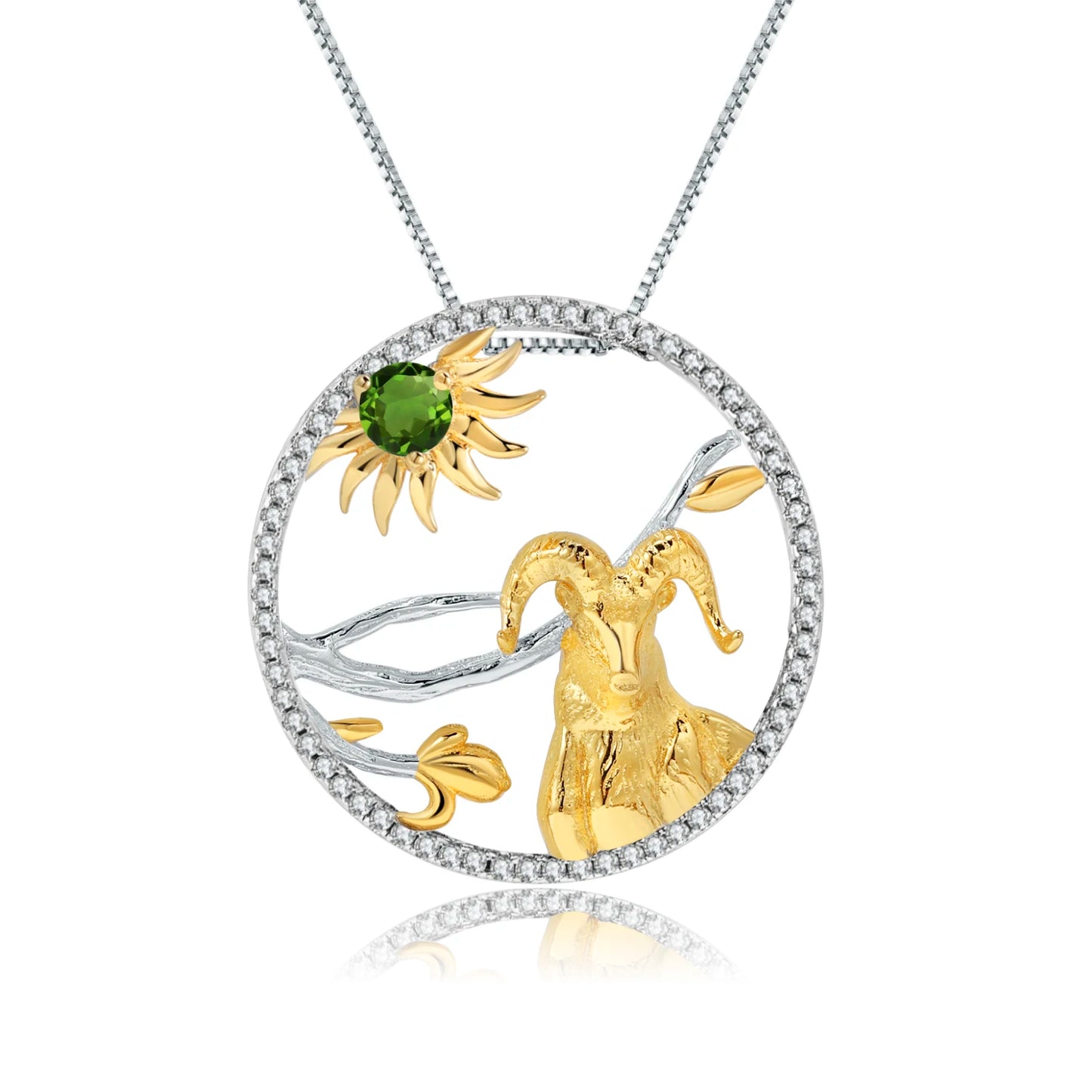 925 Necklace Silver Blue Topaz Dragon Pendant