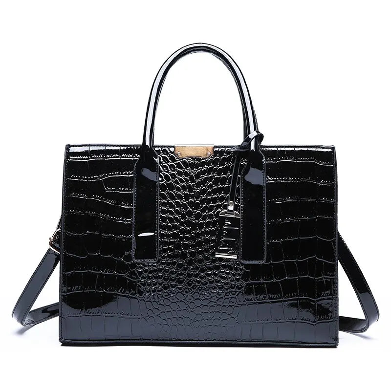 JILL MILLCN Crocodile Print Women Tote Bag With Adjustable Strap