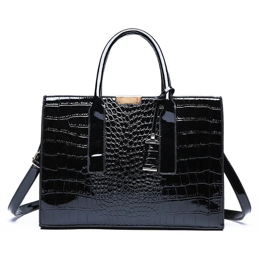 JILL MILLCN Crocodile Print Women Tote Bag With Adjustable Strap