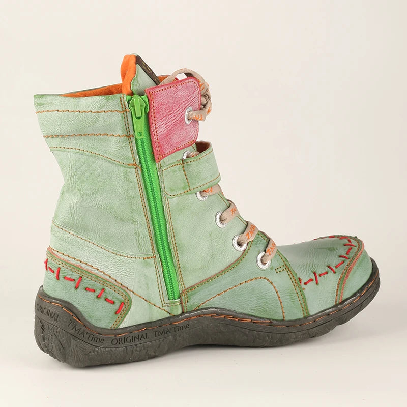 Women Leather Boots Plush Lining