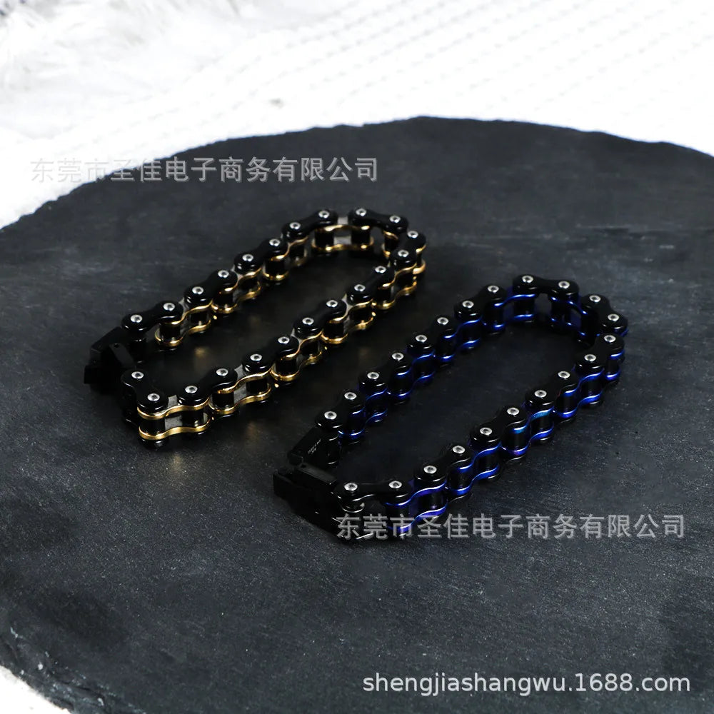 NONECN Personalized Men's Bicycle Chain Bracelet Stainless Steel