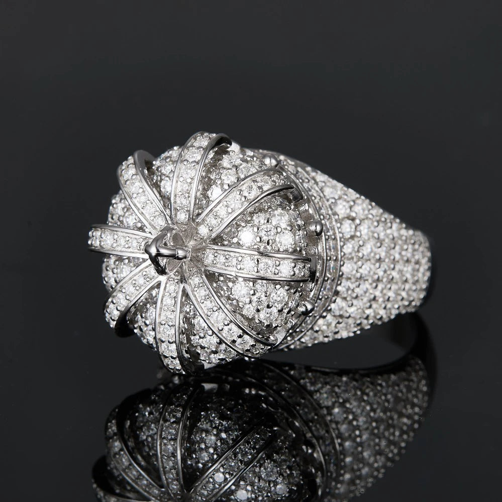 Ring Moissanite S925 Silver Lion Crown